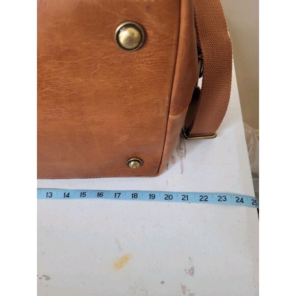 Rawlings Frankies 20” Rugged Brown Leather Duffle Bag Luggage Travel Weekender - Picture 7 of 16